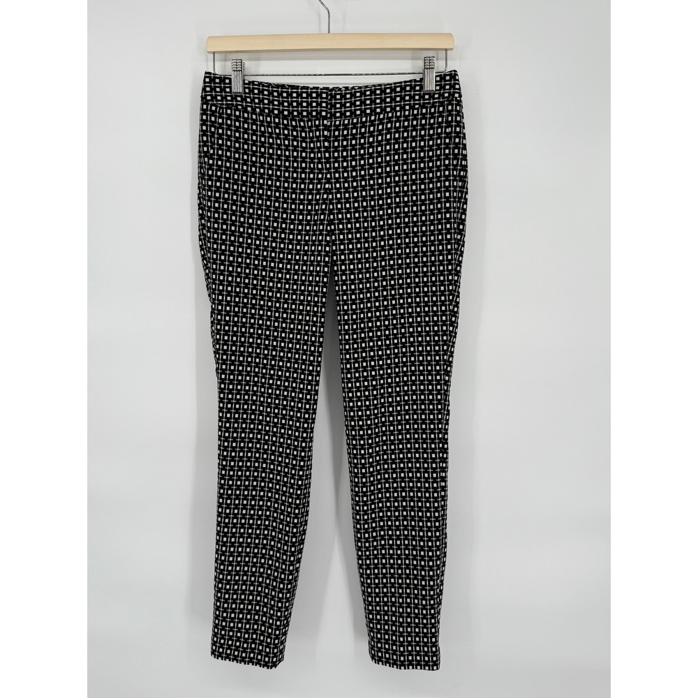 Express Columnist Size OR Black & White Geometric Print Slim Ankle Pants Career